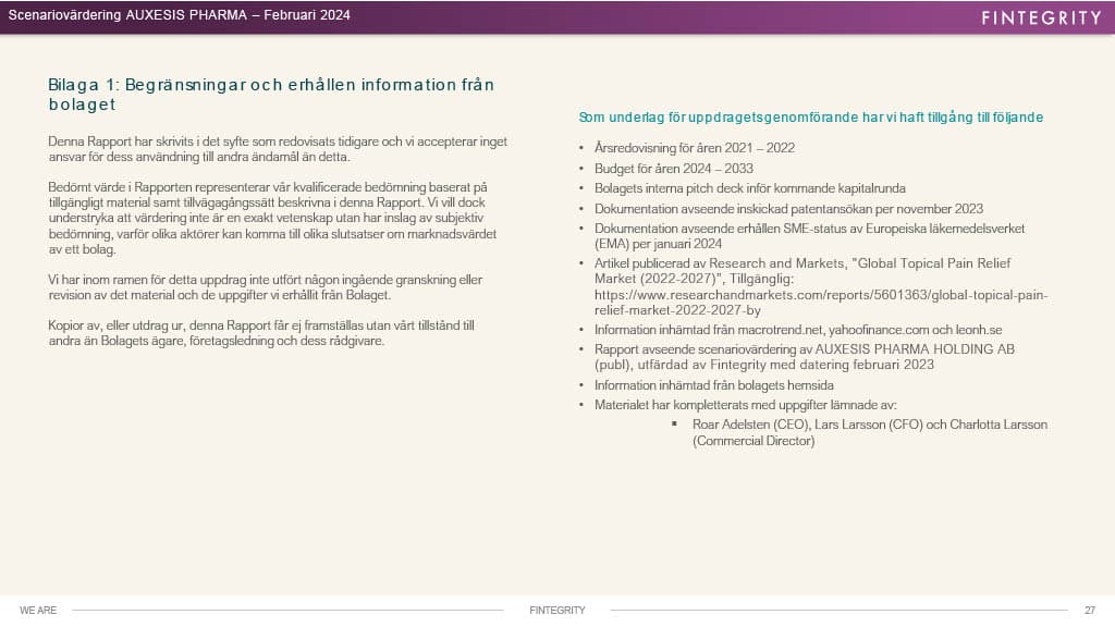 Bolagsvärdering – sida 27