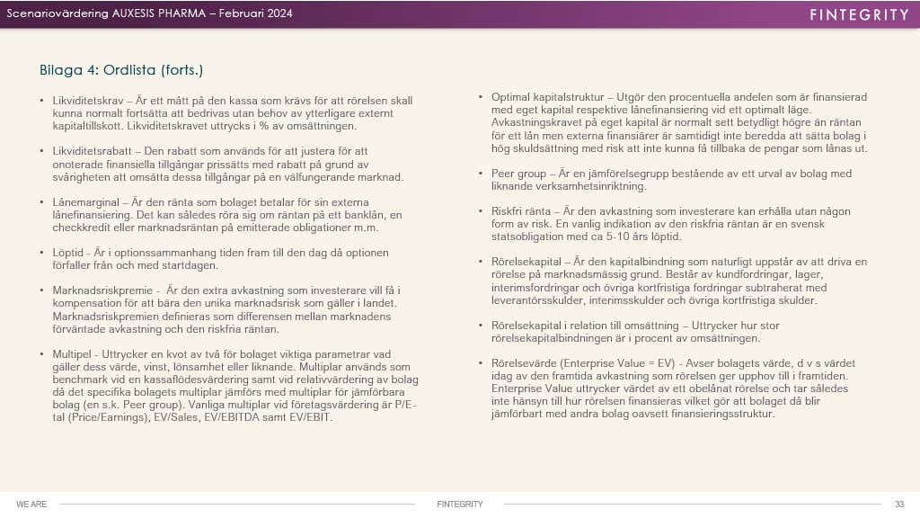 Bolagsvärdering – sida 33